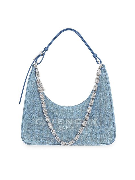 Givenchy Small Moon Cut Out Bag in Washed Denim 